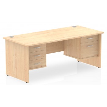 Impulse Panel End Double Drawer Office Desks