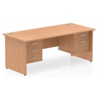 Impulse Panel End Office Desks with Double Drawers