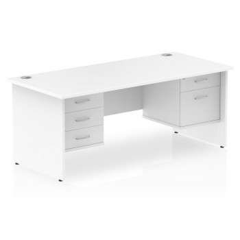 Impulse Panel End Double Drawer Office Desks