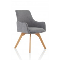 Carmen Grey Fabric Reception Chair
