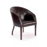 Metro Leather Effect Curved Armchair
