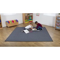 Plain Grey 2m Square Classroom Carpet
