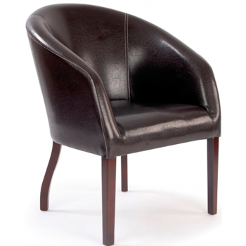 Metro Leather Effect Curved Armchair