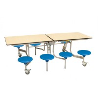8 Seat Rectangular Canteen Folding Table Unit