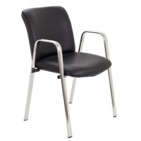 Pavilion Chrome Faux Leather Armchair