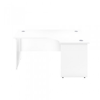 Panel Plus White Corner Office Desk
