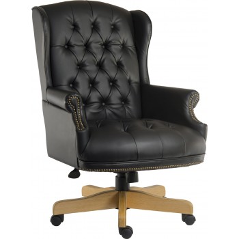 Chairman Noir Leather Executive Chair