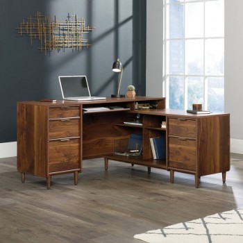 Clifton Place Luxury Walnut L-Shaped Office Desk