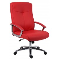 Hoxton Red Leather Office Chair