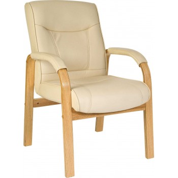 Knightsbridge Cream Leather Visitor Chair