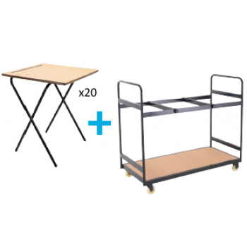 20 Premium Exam Desks and Trolley Package