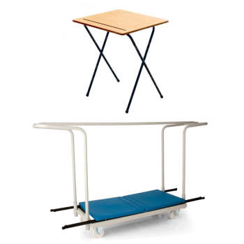 40 Folding Exam Desk and Trolley Package