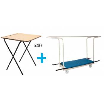 40 Premium Folding Exam Desk Package