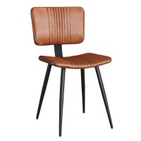 Bruciato Leather Contemporary Side Chair