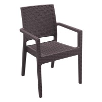 Cocoa Stacking Wicker Weave Armchair